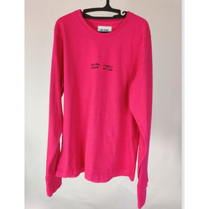 (V) LAST HEAVY Heavyweight Hoodie - 'DEAR GOOD PROBLEM' - Fuchsia - OVERSIZE M